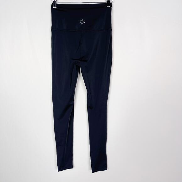 Beyond Yoga Small S Black Mesh Striped Pieced Leggings Workout High Rise Womens - Picture 2 of 9